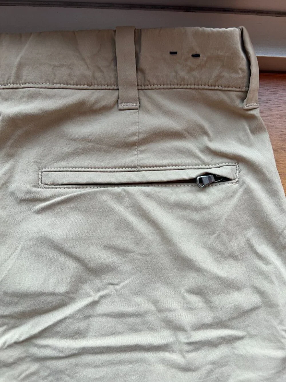 J.Crew Khaki Tech Shorts with Front aZip Back Pockets - Waist 29 / 9-Inch Inseam